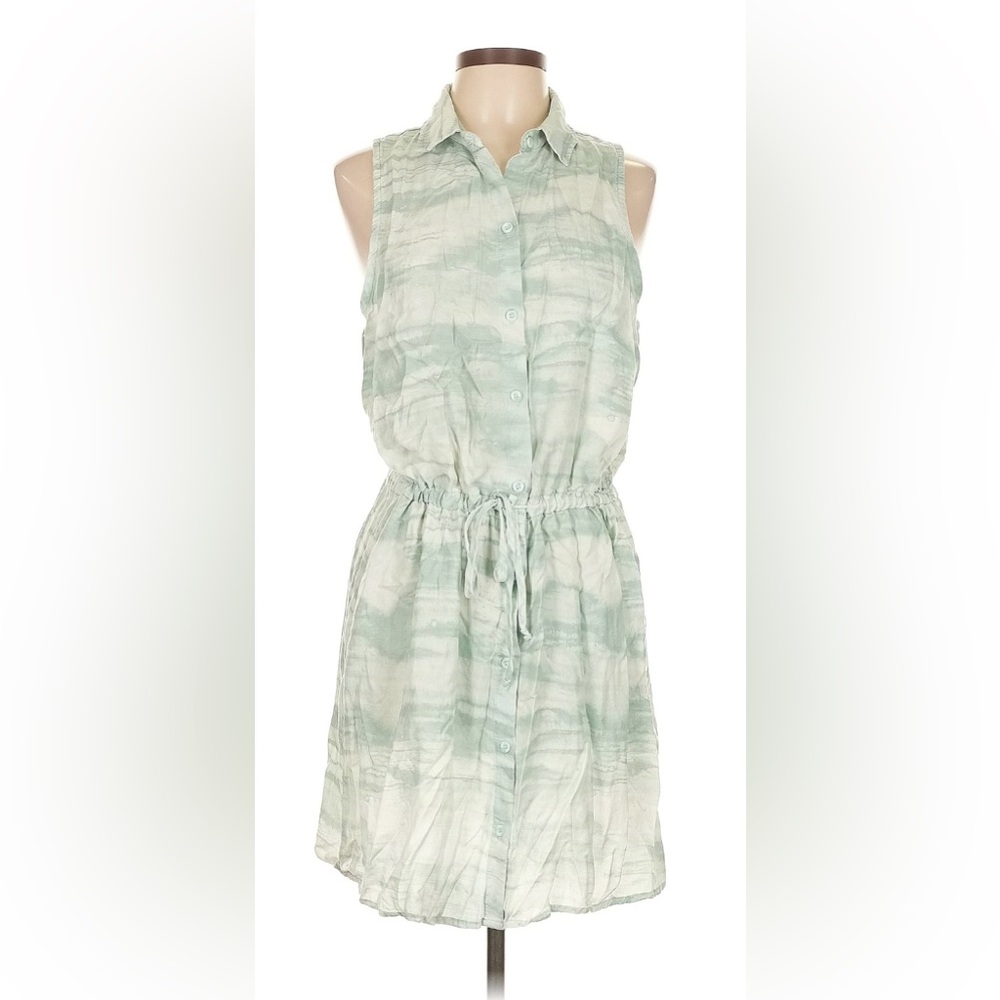 Bella Dahl Light Green Button-Down Mini Dress